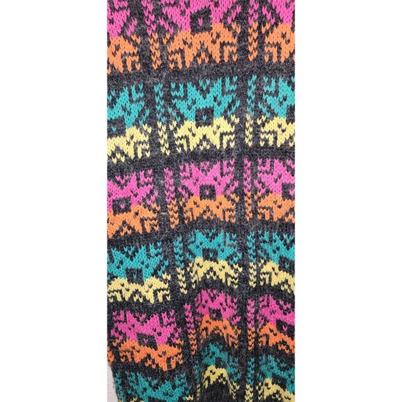 Vintage Croquet Club Multicolored Pastel Sweater Sz S Preppy  90s Shoulder Pads - Picture 2 of 6